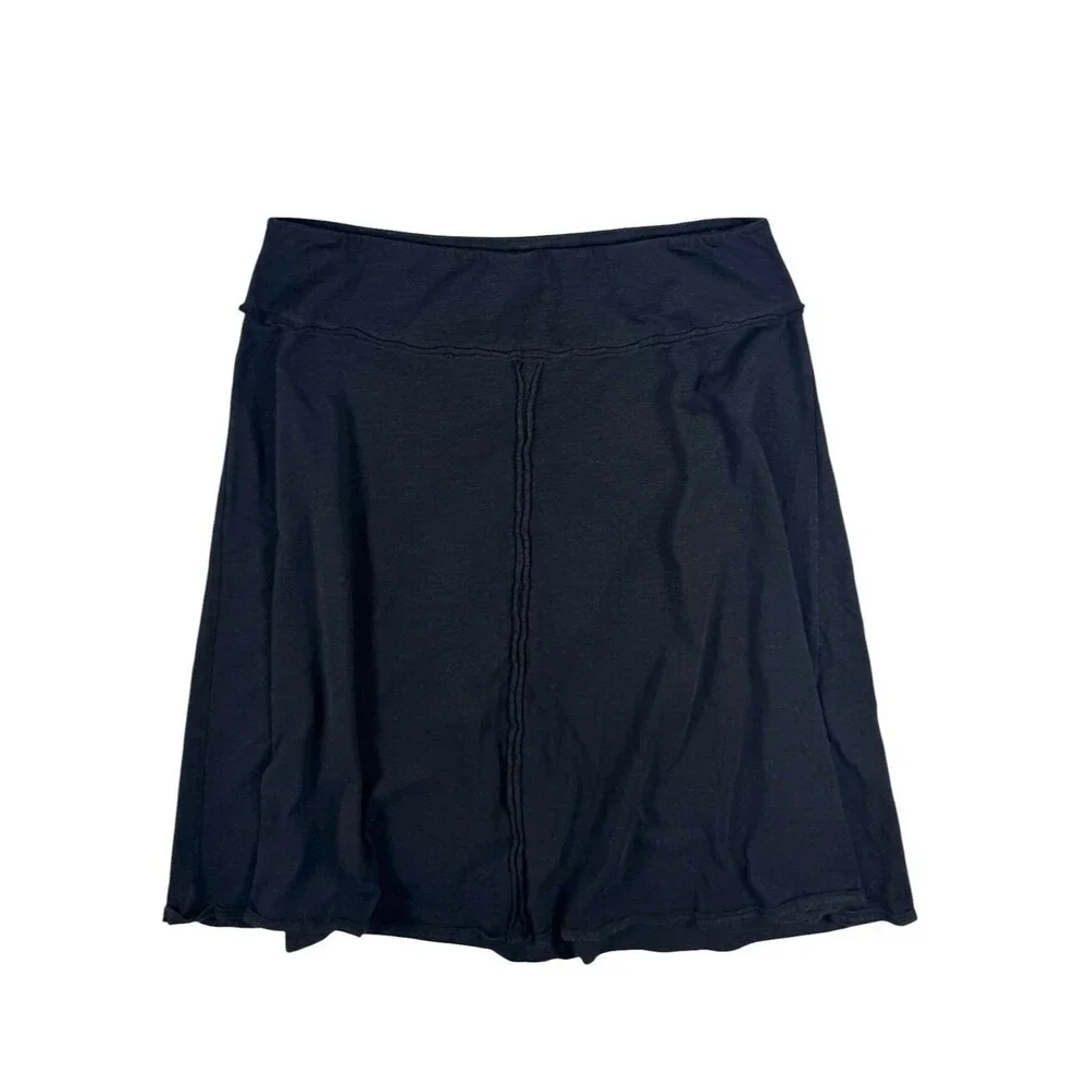 prAna Black Skirt Organic Cotton Casual Medium A-Line Boho Outdoor Stretch Light